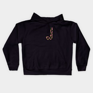 Floral Monogram Letter J Kids Hoodie